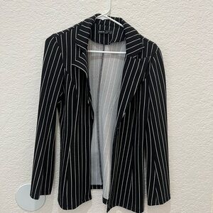 SHEIN Black and White Pinstripe Blazer